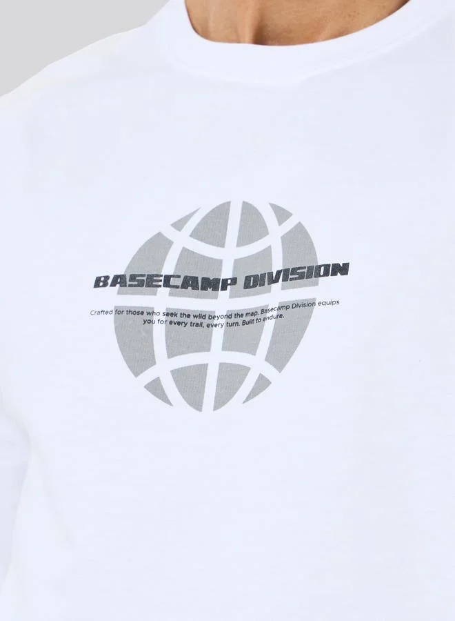 Styli  Men White Graphic Print T-Shirt and Shorts Co-Ords for Men | Best Price UAE